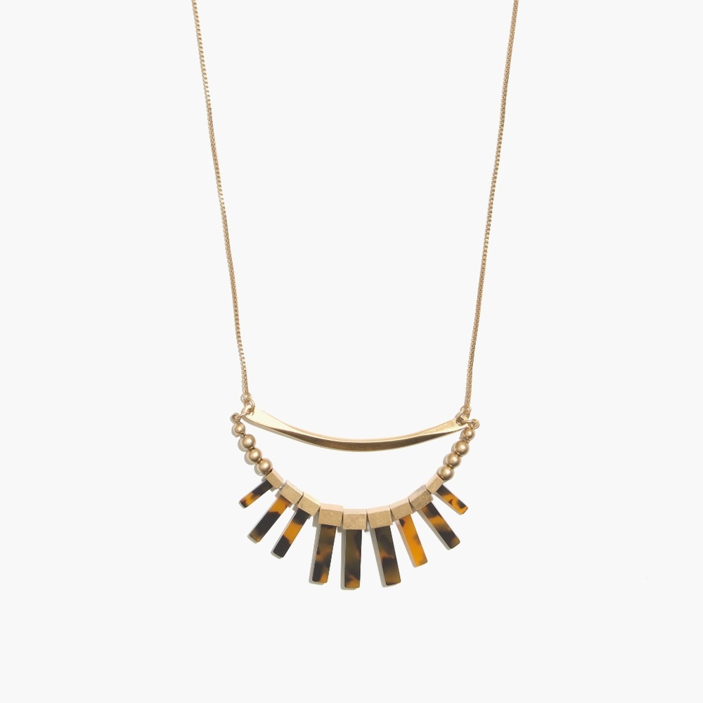 Madewell Gold-tone Necklace with Tortoiseshell Accents